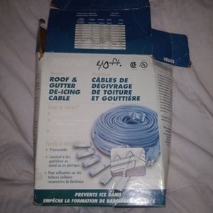 Wrap On 40 Ft Roof & Gutter De-Icing Cable New Open Box Missing Clips